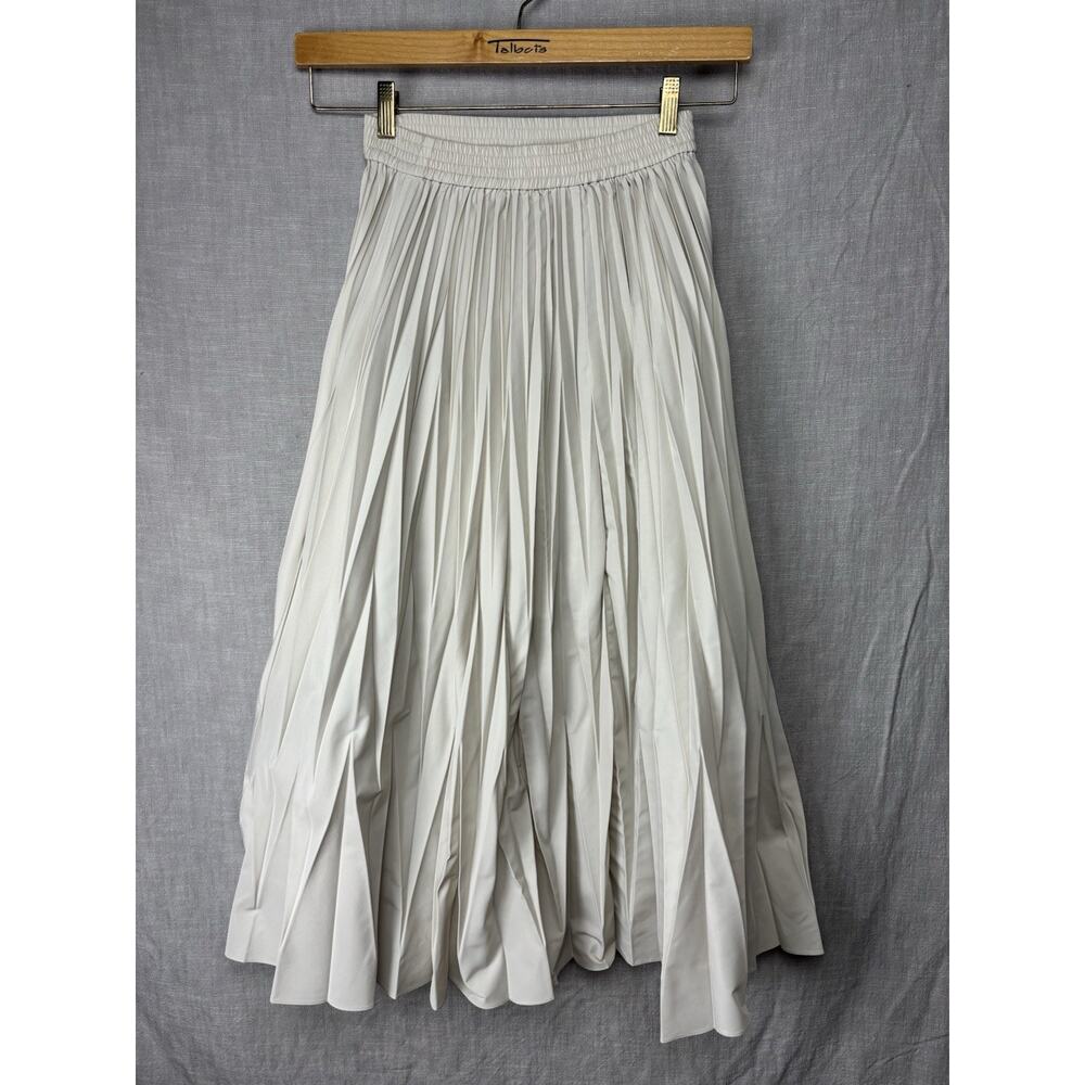 MARILYN MOON Pleated Knit Skirt Bordeaux Women Beige